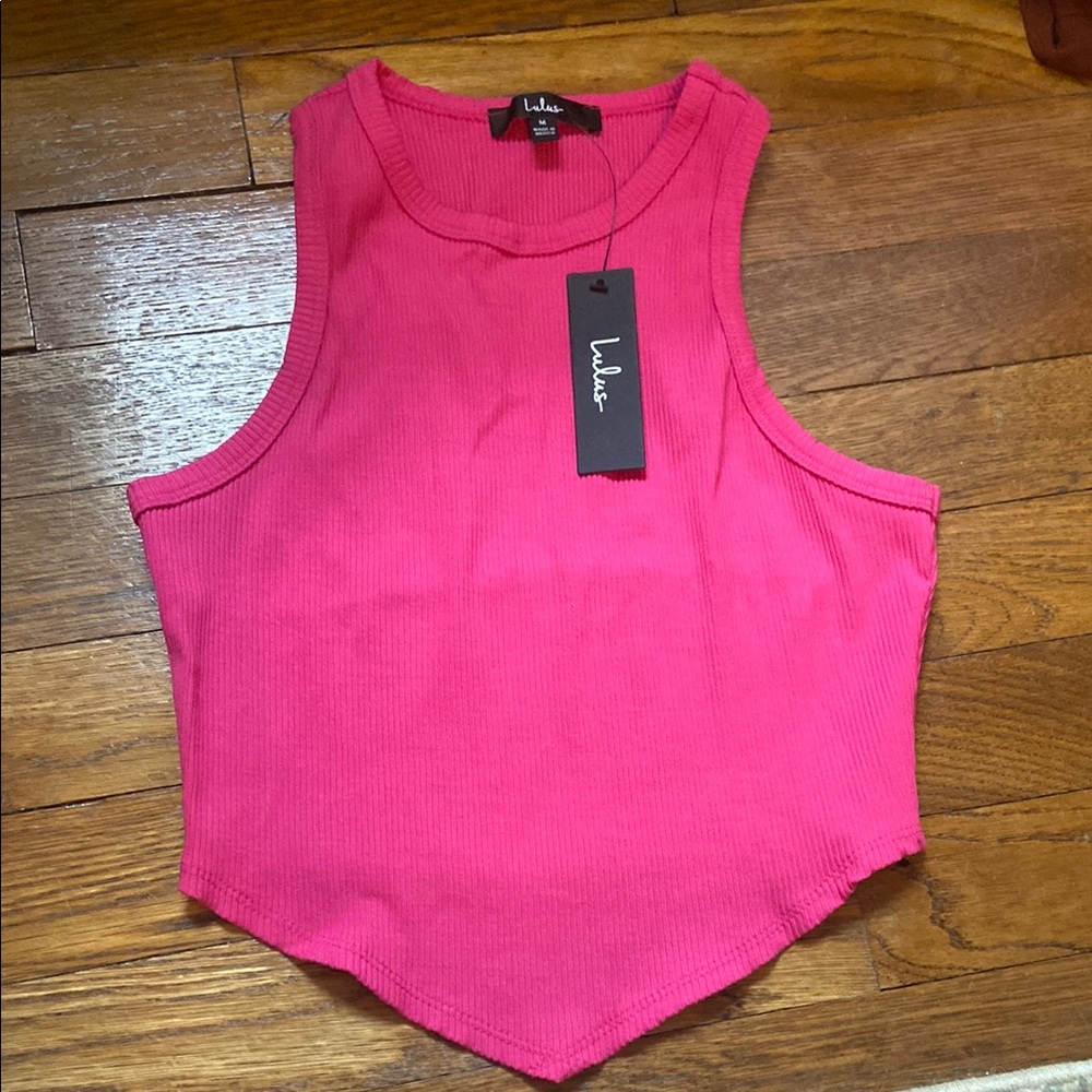 Lulu's Asymmetrical Pink Sleeveless Tank Top